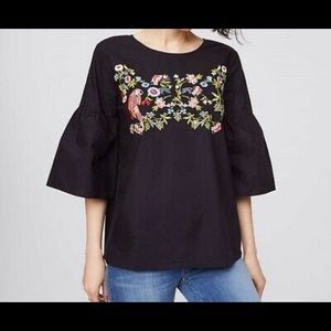 Loft embroidered top